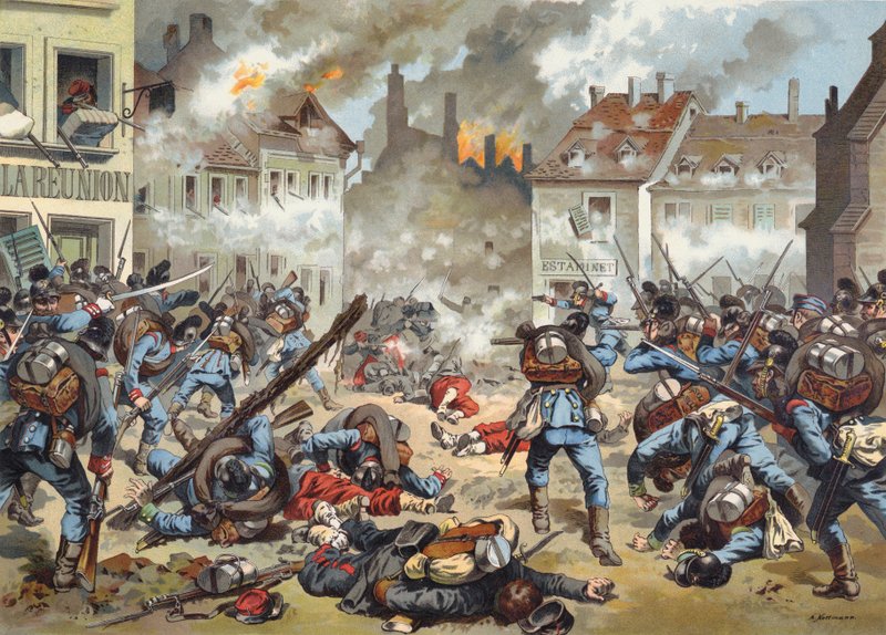 Kamp i Bazeilles gader, den fransk-preussiske krig, 1. september 1870 af German School
