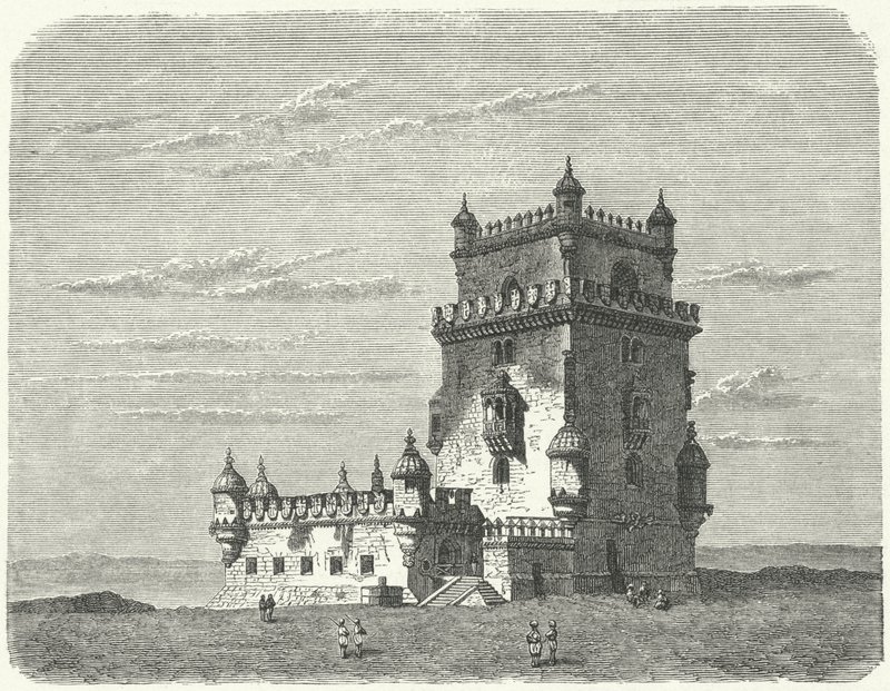 Belem Tower, Lissabon (gravering) af German School