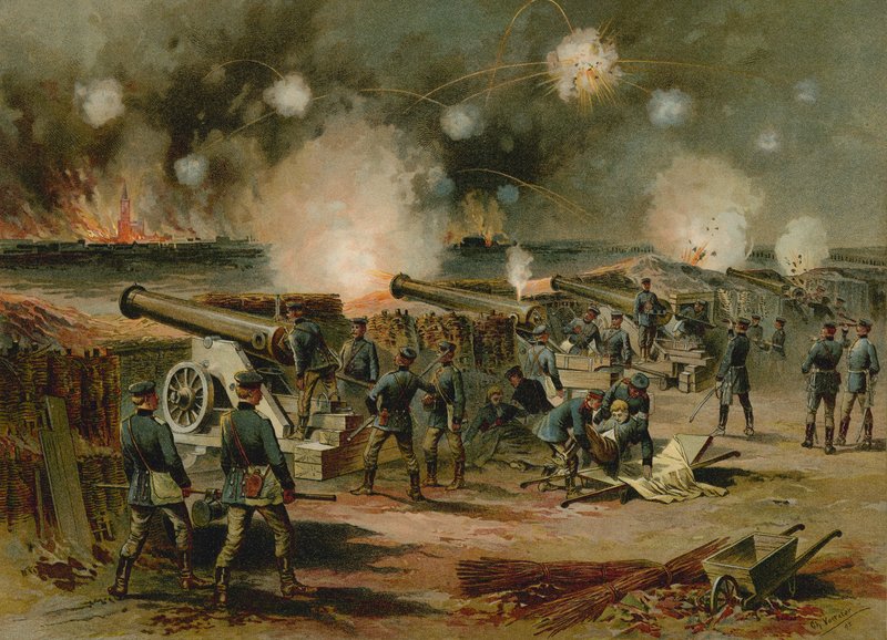 Bombardment of Strasbourg, Franco-Prussian War, 1870  af German School
