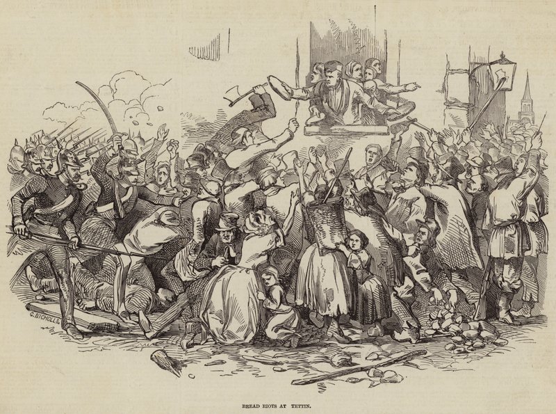 Brødoptøjer ved Stettin, Tyskland 24. april 1847 (gravering) af German School