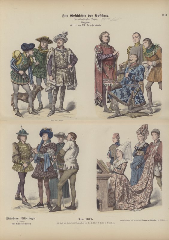 Burgundsk kjole, 1400-tallet af German School