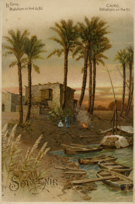 Cairo - Dahabeahs på Nilen (chromolitho) af German School