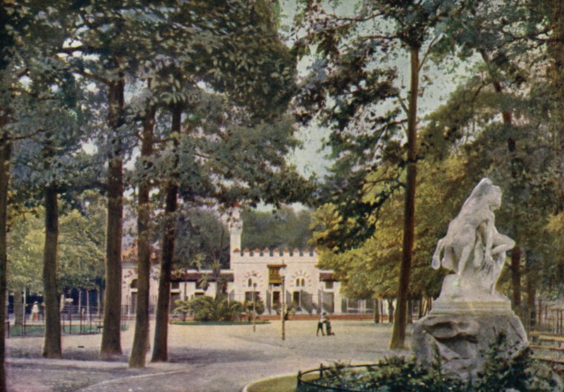 Kamelhus, Berlins zoologiske have, Tyskland (farve litho) af German School