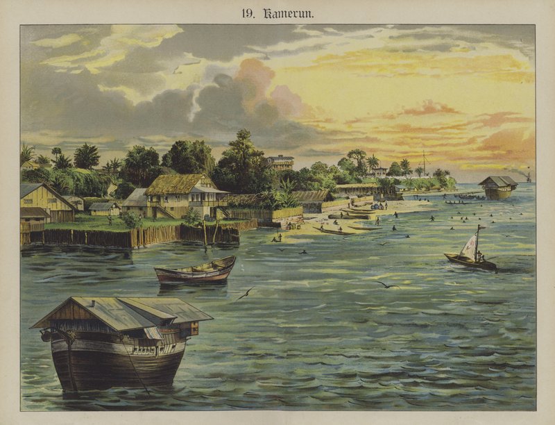 Cameroun, Centralafrika (farve litho) af German School
