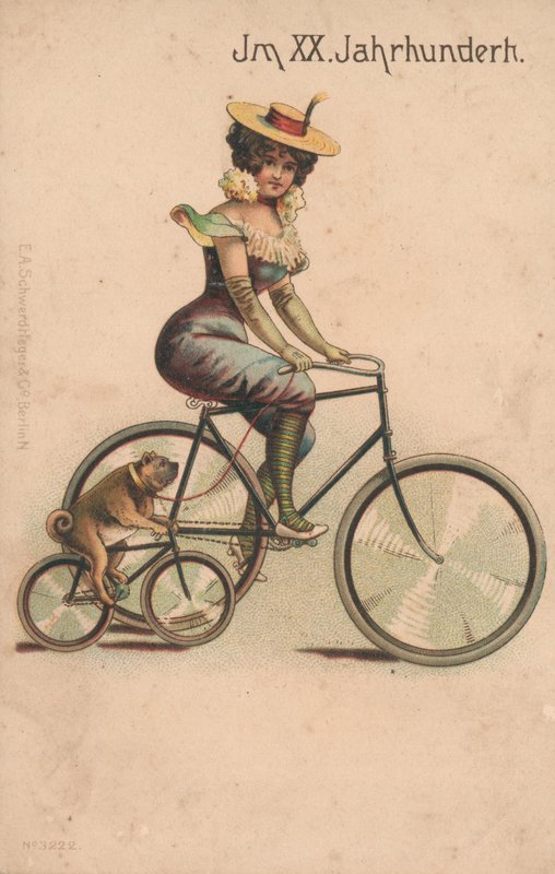 Kort, der fejrer årsskiftet 1900 (farve litho) af German School