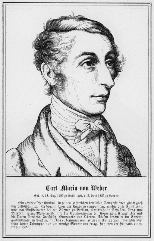 Carl Maria von Weber (gravering) af German School
