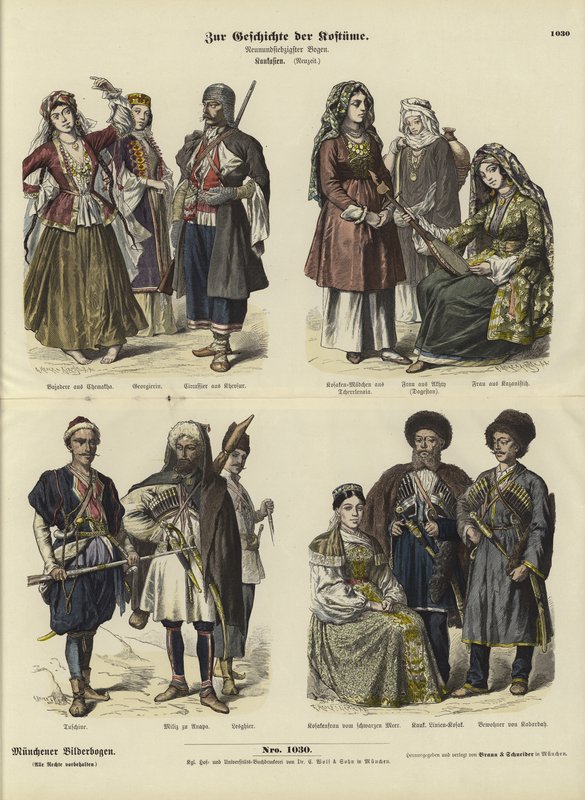 Caucasian Costumes, 19th Century  af German School