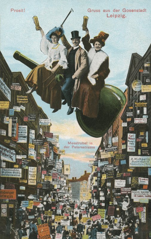 Skål! Hilsen fra Gosenstadt, Leipzig, Tyskland (farve litho) af German School