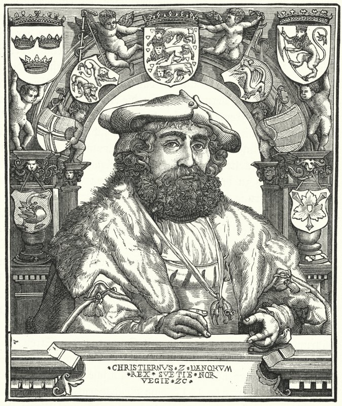 Christian II, konge af Danmark, Norge og Sverige (gravering) af German School