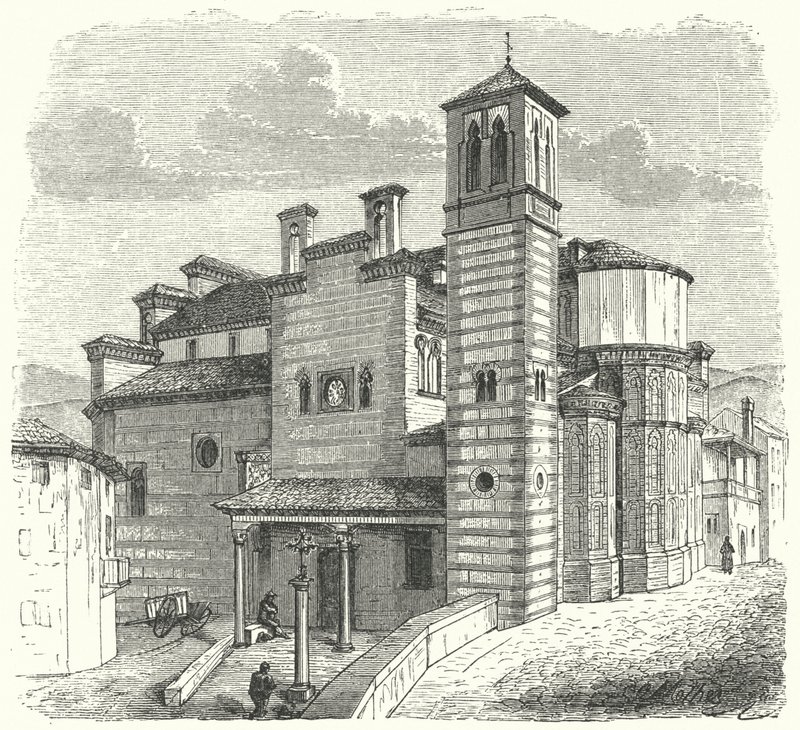 Santiago del Arrabal kirke, Toledo, Spanien (gravering) af German School