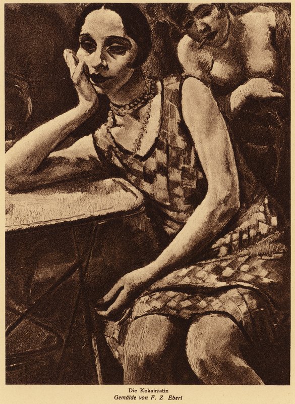 Kokainmisbruger (litho) af German School
