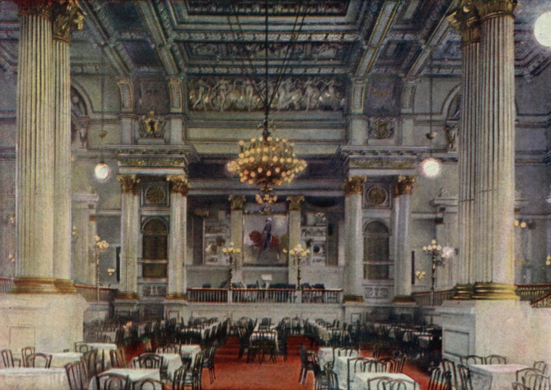 Koncertsal, Berlin Zoologiske Have, Tyskland (farve litho) af German School