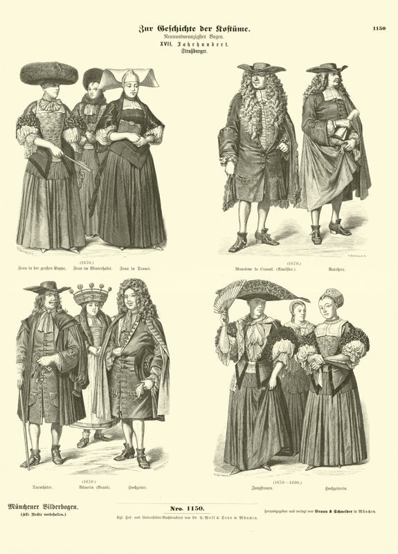Costumes of Strasbourg, 17th Century  af German School