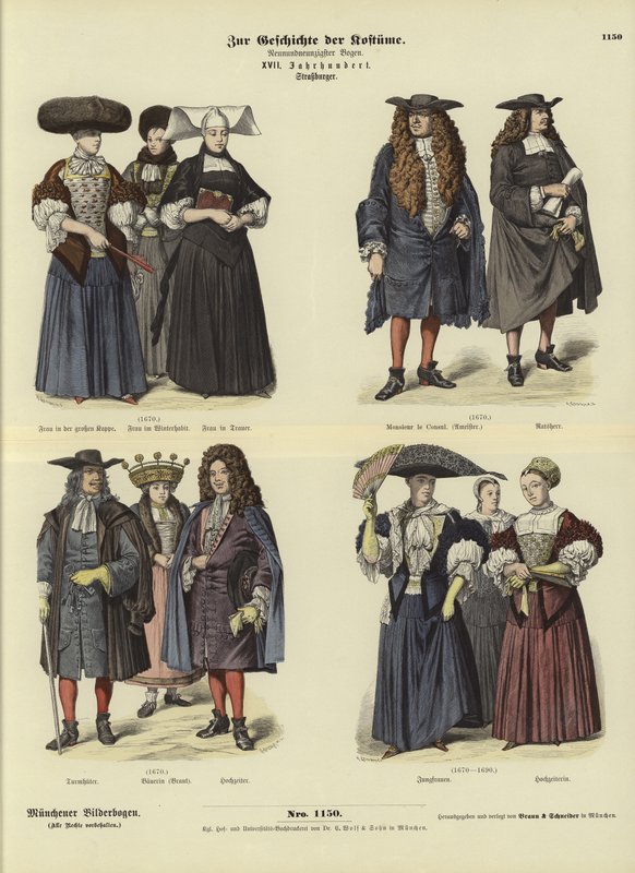 Costumes of Strasbourg, 17th Century  af German School