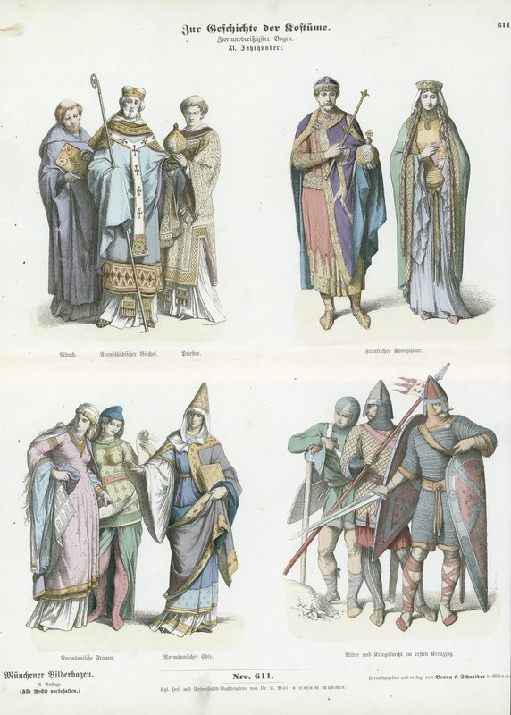 Costumes of the 11th Century  af German School