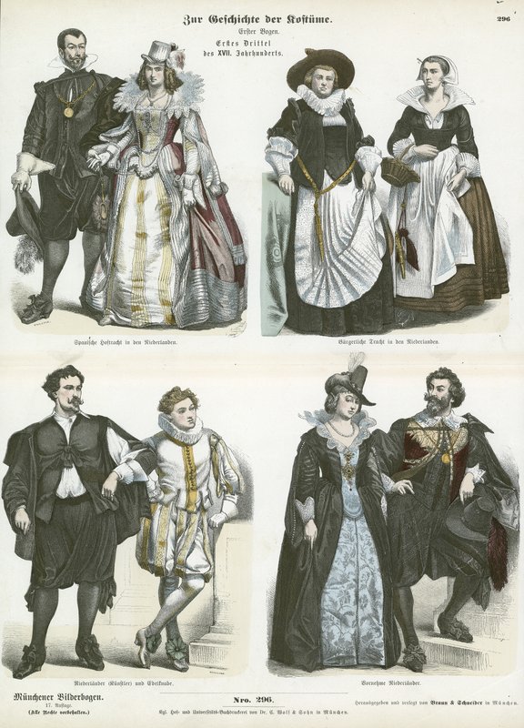 Costumes of the Netherlands, early 17th Century  af German School