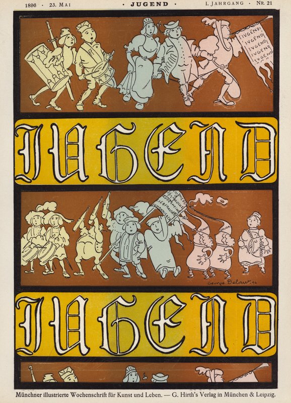 Cover illustration for Jugend magazine, 1896dani af German School