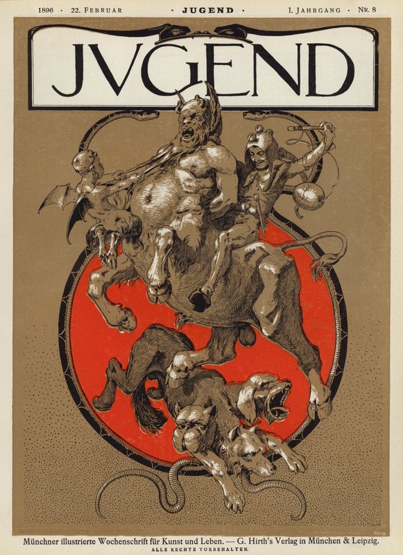 Forsideillustration til magasinet Jugend, 1896 af German School