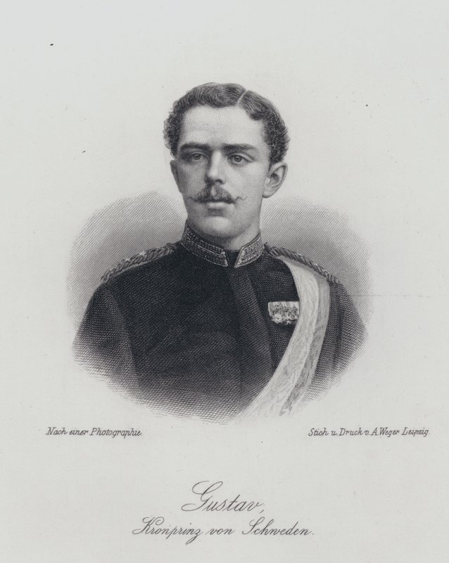 Kronprins Gustaf af Sverige, den fremtidige kong Gustaf V (gravering) af German School
