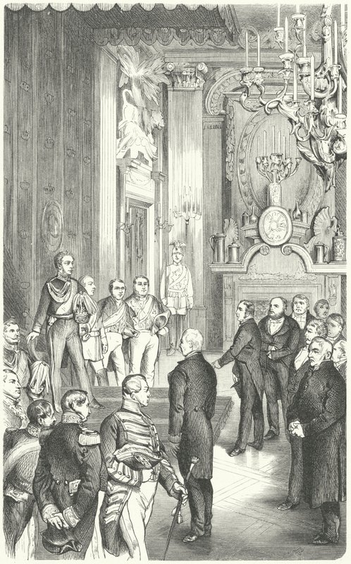 Deputation fra Frankfurts parlament, der tilbyder kong Frederik Vilhelm IV Tysklands krone, 1849 af German School