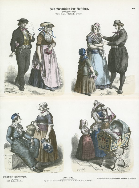 Dutch costumes, 19th Century  af German School