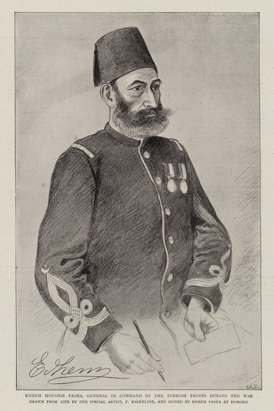 Edhem Moushir Pasha, general i kommando over de tyrkiske tropper under krigen (litho) af German School