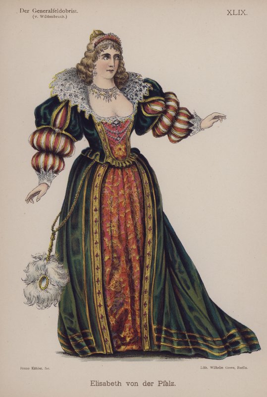 Elisabeth af Pfalz, fra Der Generalfeldoberst af Ernst von Wildenbruch (farve litho) af German School