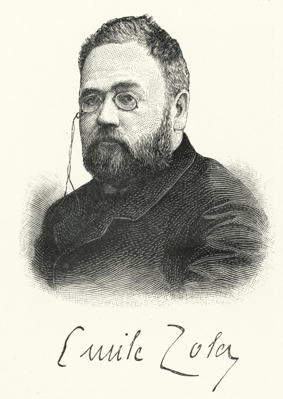 Emile Zola, fransk romanforfatter og dramatiker (litho) af German School