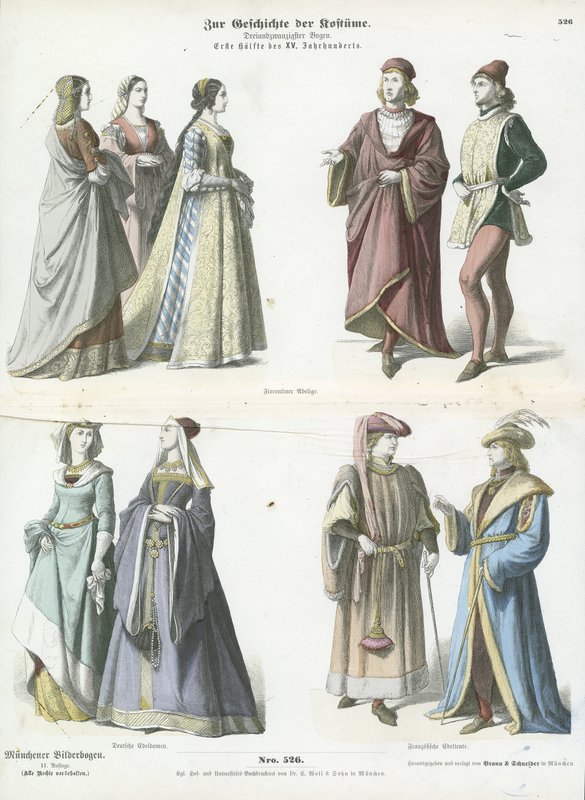 European costumes, 15th Century  af German School