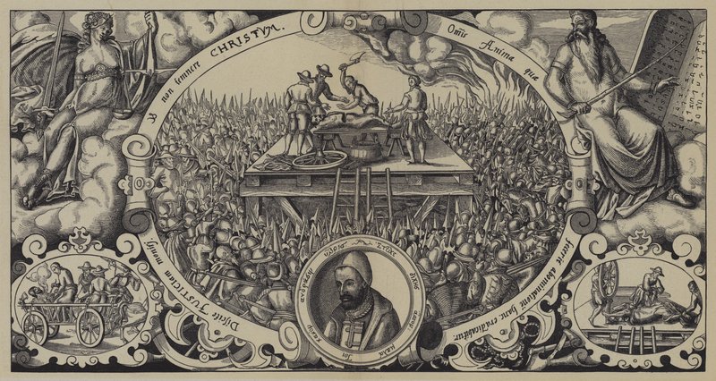 Henrettelse af Lippold ben Chluchim, møntmester i Brandenburg, Berlin, 28. januar 1573 af German School
