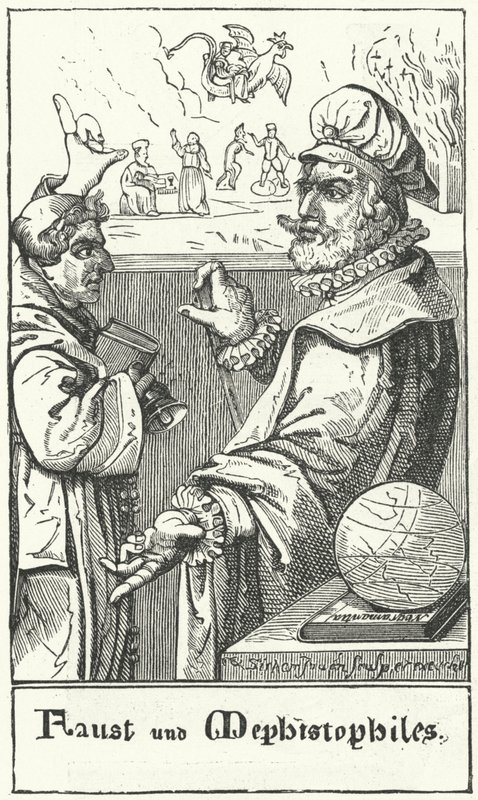 Faust og Mephistopheles (gravering) af German School