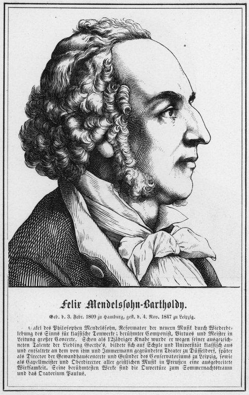 Felix Mendelssohn-Bartholdy (gravering) af German School