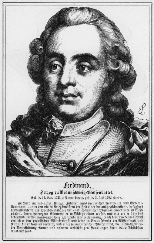 Ferdinand, hertug af Brunswick-Wolfenbuttel (gravering) af German School