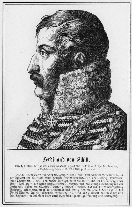 Ferdinand von Schill (gravering) af German School