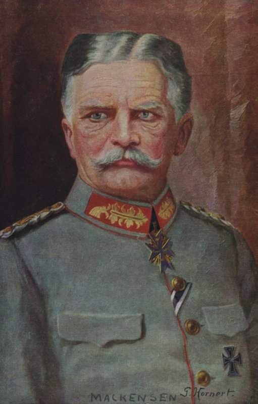 Feltmarskal August von Mackensen, tysk militærchef under Første Verdenskrig (farvelitografi) af German School