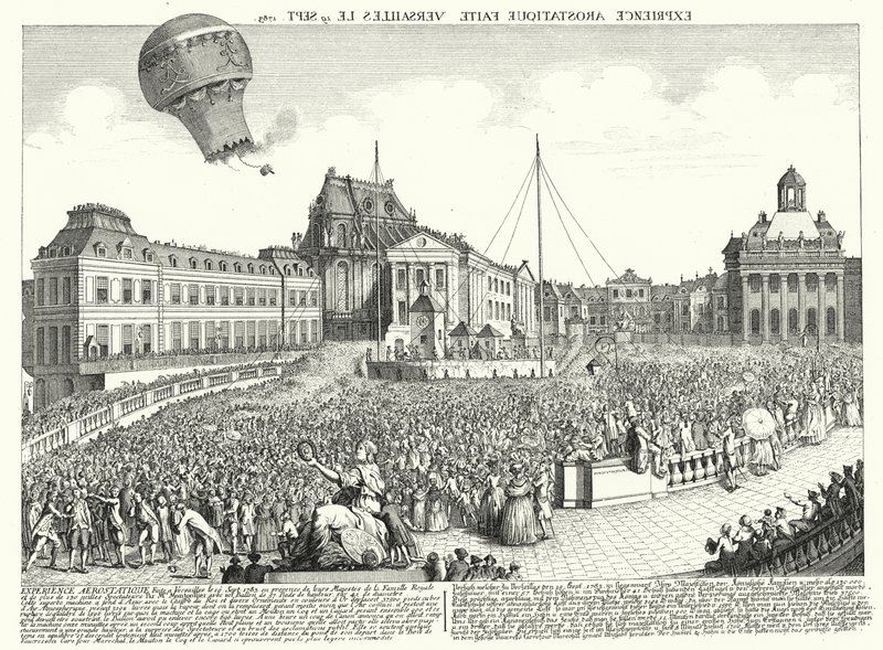 Montgolfier-brødrenes ballonflyvning i Versailles af German School