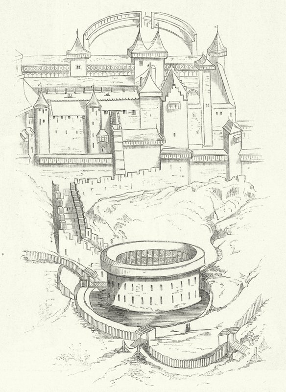 Befæstninger af Carcassonne, Frankrig (gravering) af German School