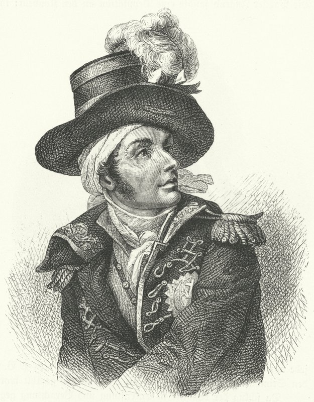 Francois de Charette, fransk royalistisk soldat og politiker, der var en af lederne af Vendée-oprøret mod det franske revolutionære regime (gravering) af German School