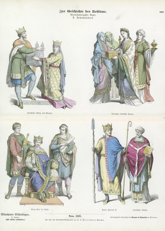 Frankish costumes, 10th Century  af German School