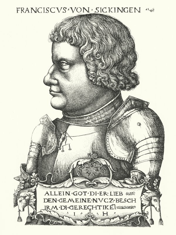 Franz von Sickingen, tysk ridder af reformationstiden (stik) af German School