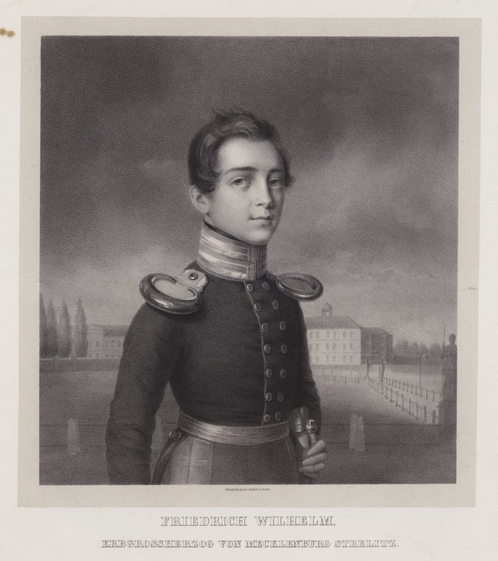 Frederick William, arvelig storhertug af Mecklenburg-Strelitz (litho) af German School