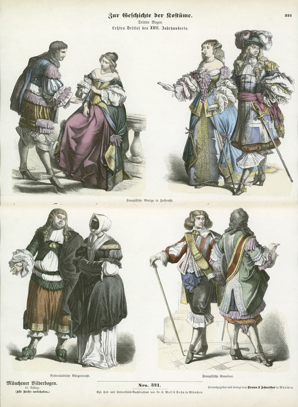 French and Dutch costumes, early 17th Century  af German School