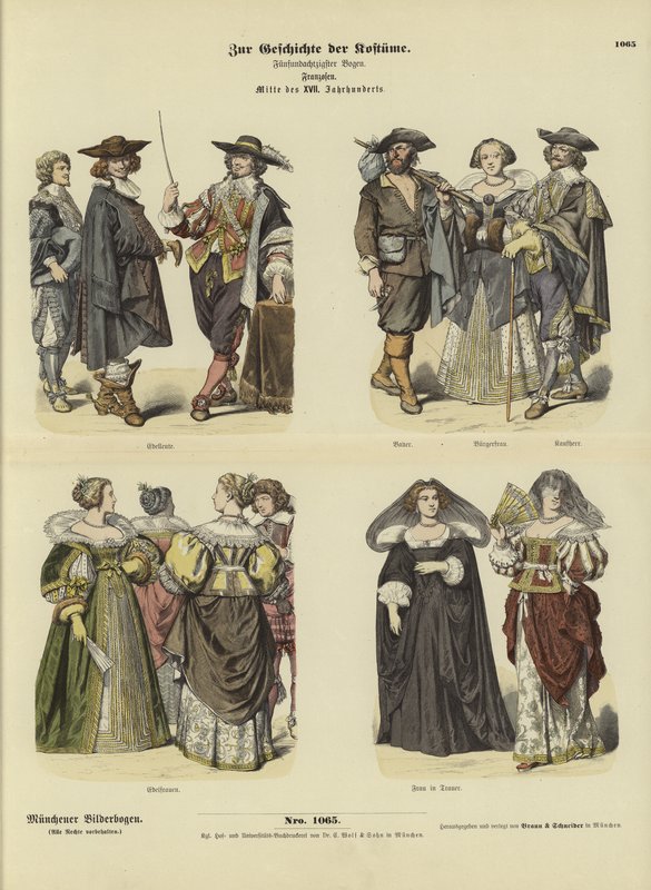 French costumes, mid 17th Century  af German School
