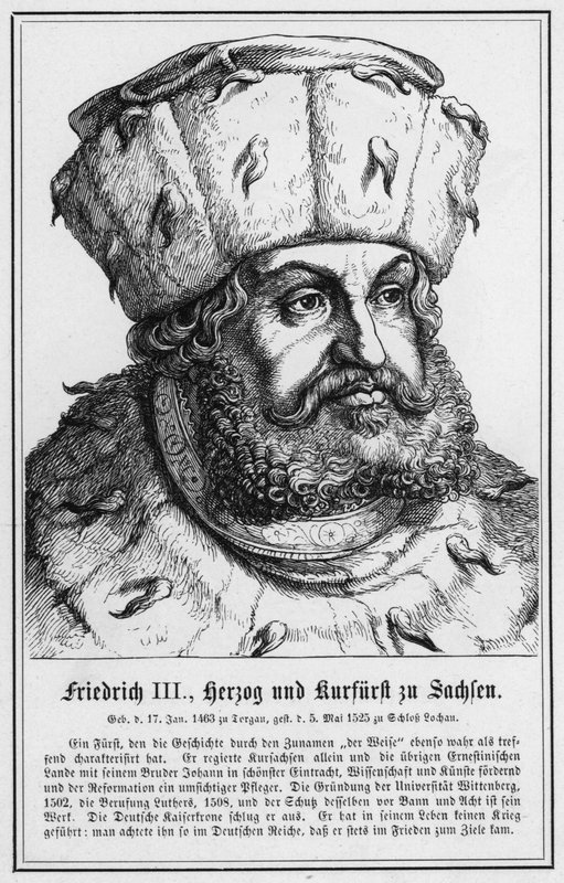 Frederik III, hertug og kurfyrste af Sachsen (stik) af German School