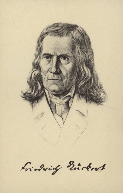 Friedrich Rueckert (1788-1866), tysk digter, oversætter og professor i orientalske sprog (litografi) af German School