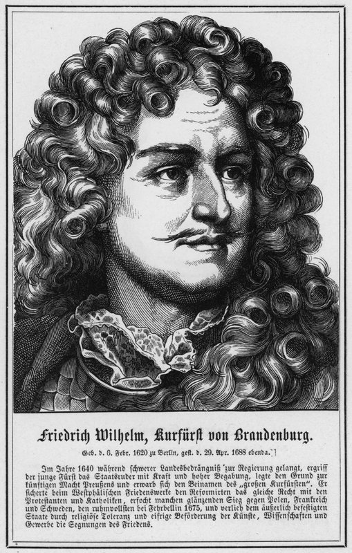 Friedrich Wilhelm, kurfyrste af Brandenburg (stik) af German School