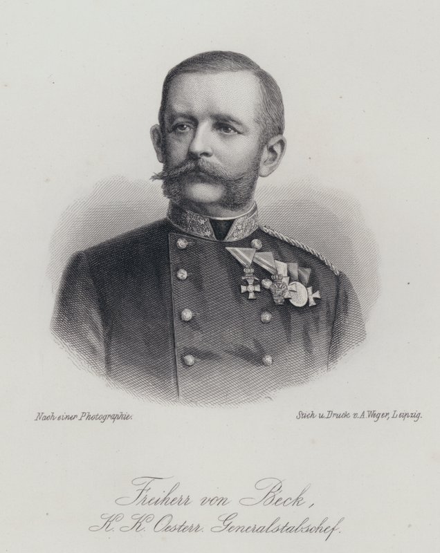Friedrich von Beck-Rzikowsky, østrigsk general (gravering) af German School