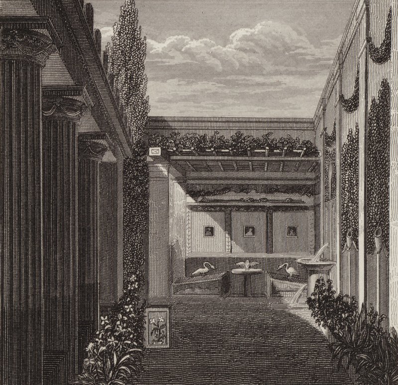 Have til et romersk hus. Illustration til Bilder-Atlas (gravering) af German School