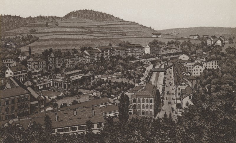 række af haver (litho) af German School