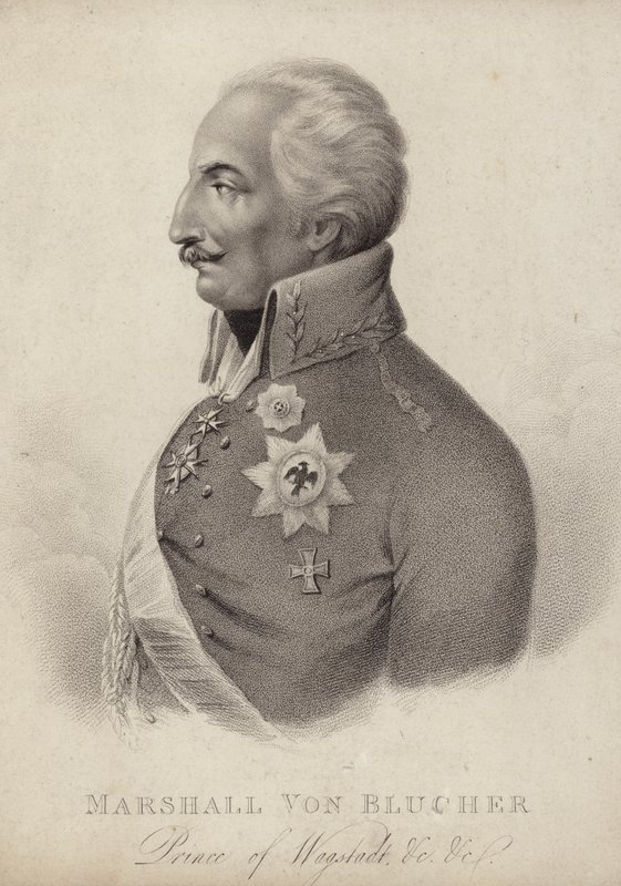 Gebhard von Blucher, preussisk feltmarskal (gravering) af German School